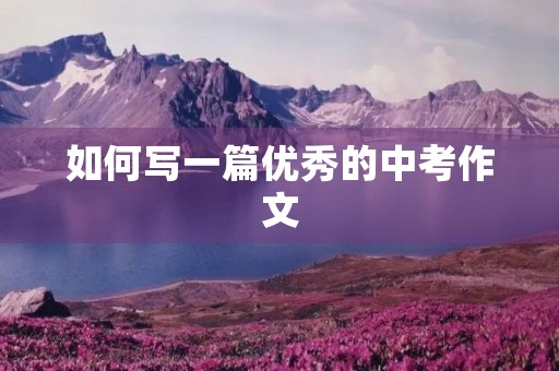 如何写一篇优秀的中考作文 如何写一篇优秀的中考作文