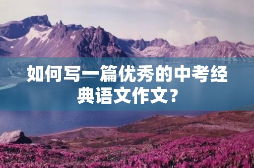 如何写一篇优秀的中考经典语文作文? 如何写一篇优秀的中考经典语文作文?