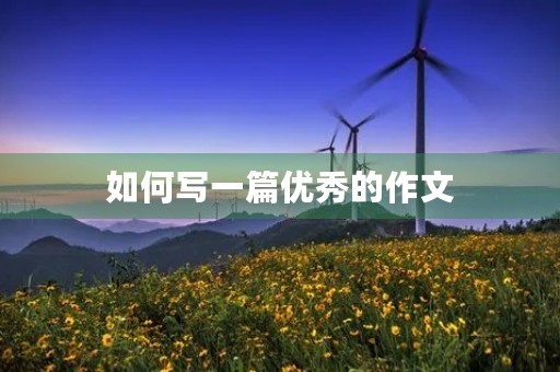 如何写一篇优秀的作文