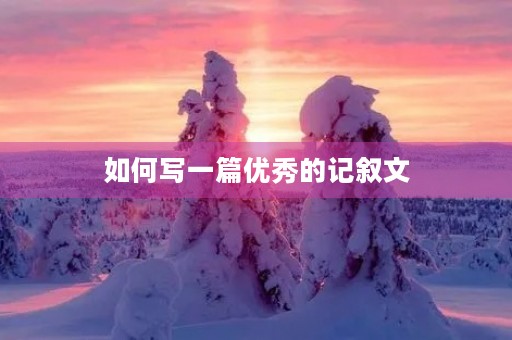 如何写一篇优秀的记叙文 如何写一篇优秀的记叙文