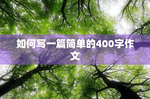 如何写一篇简单的400字作文 如何写一篇简单的400字作文