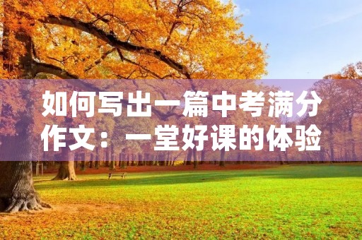 如何写出一篇中考满分作文:一堂好课的体验 如何写出一篇中考满分作文:一堂好课的体验