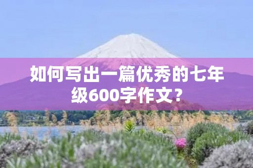 如何写出一篇优秀的七年级600字作文？