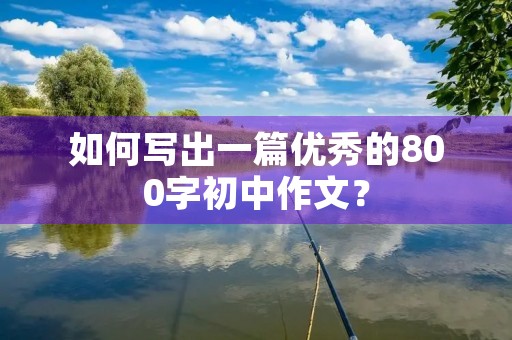 如何写出一篇优秀的800字初中作文？