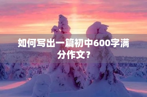如何写出一篇初中600字满分作文? 如何写出一篇初中600字满分作文?