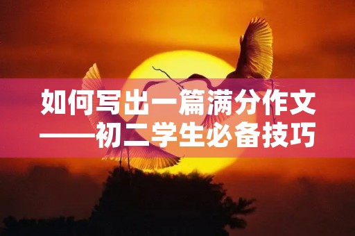 如何写出一篇满分作文——初二学生必备技巧