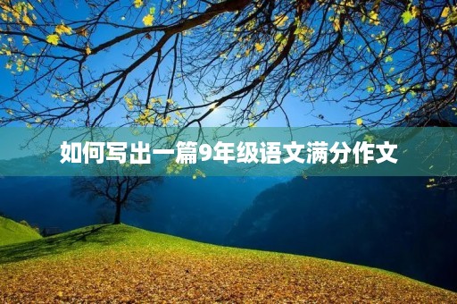 如何写出一篇9年级语文满分作文 如何写出一篇9年级语文满分作文