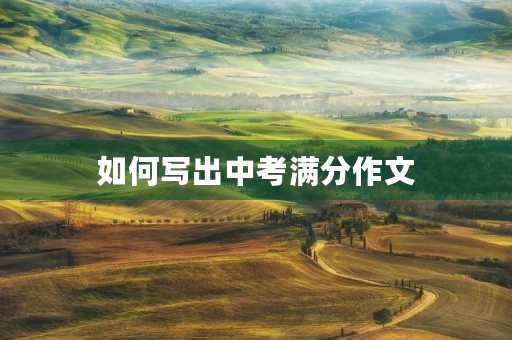 如何写出中考满分作文