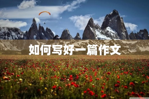 如何写好一篇作文 如何写好一篇作文