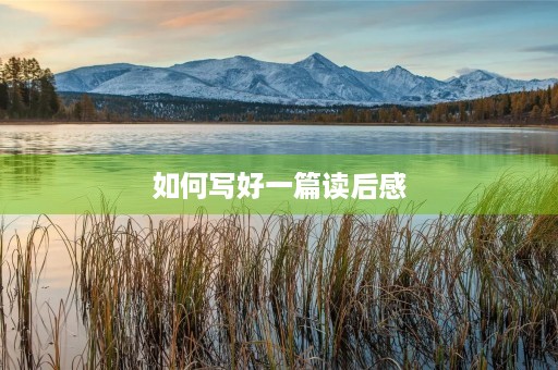 如何写好一篇读后感