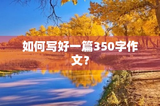 如何写好一篇350字作文？