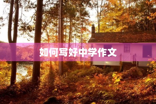 如何写好中学作文 如何写好中学作文