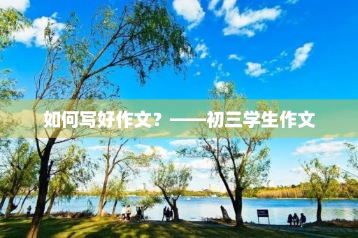 如何写好作文?——初三学生作文 如何写好作文?——初三学生作文
