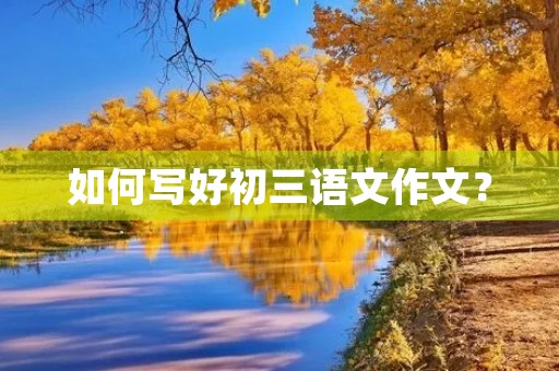 如何写好初三语文作文? 如何写好初三语文作文?