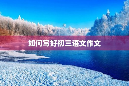 如何写好初三语文作文