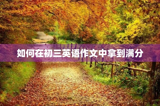 如何在初三英语作文中拿到满分 如何在初三英语作文中拿到满分