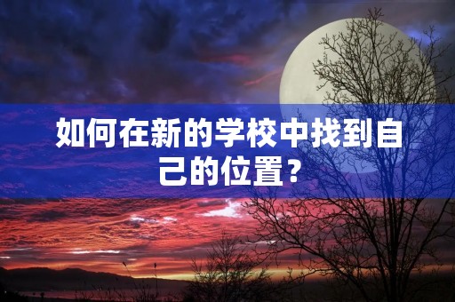 如何在新的学校中找到自己的位置? 如何在新的学校中找到自己的位置?