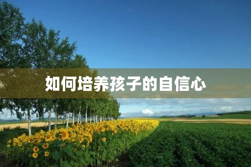如何培养孩子的自信心 如何培养孩子的自信心