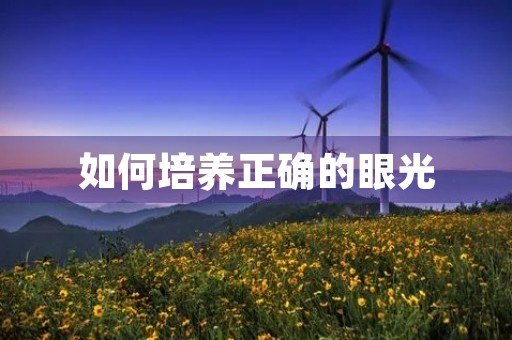 如何培养正确的眼光 如何培养正确的眼光
