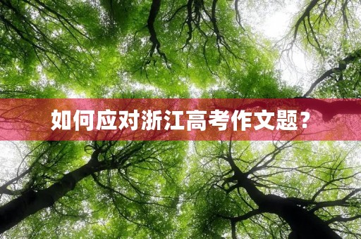 如何应对浙江高考作文题？