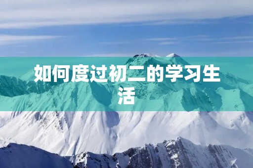 如何度过初二的学习生活