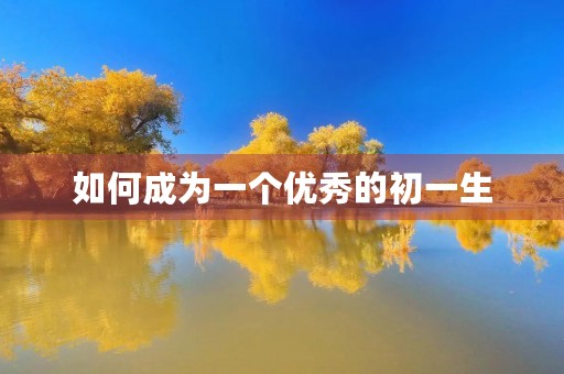 如何成为一个优秀的初一生