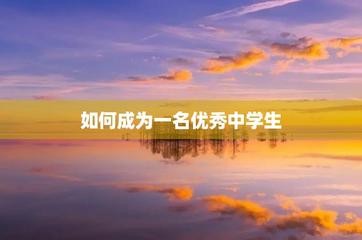 如何成为一名优秀中学生 如何成为一名优秀中学生