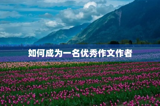 如何成为一名优秀作文作者