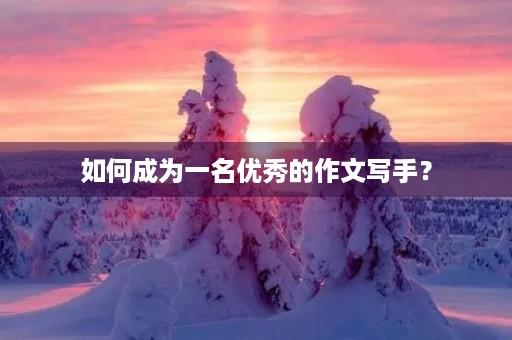 如何成为一名优秀的作文写手？