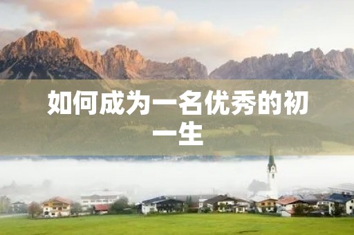 如何成为一名优秀的初一生