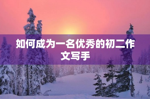如何成为一名优秀的初二作文写手