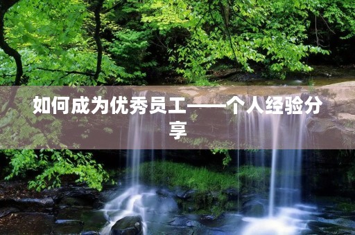 如何成为优秀员工——个人经验分享