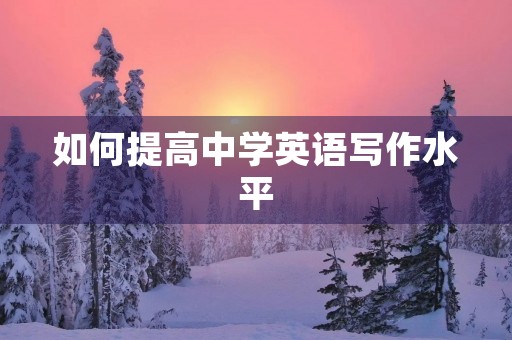 如何提高中学英语写作水平