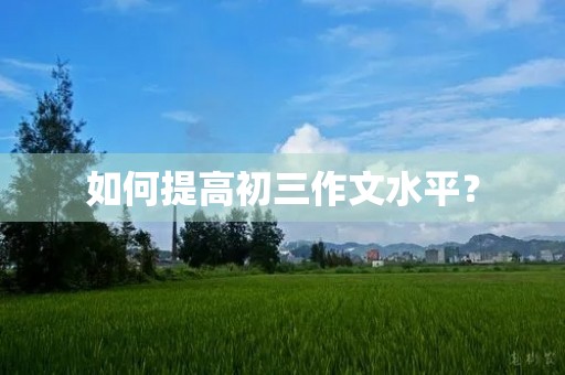 如何提高初三作文水平? 如何提高初三作文水平?