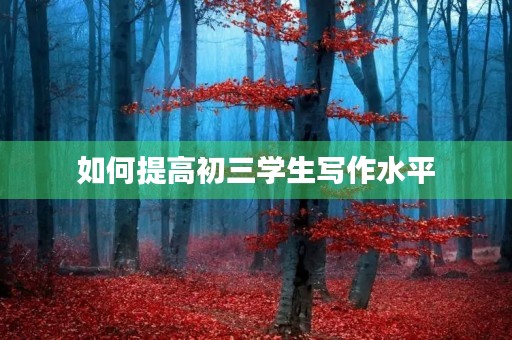 如何提高初三学生写作水平