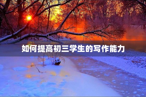 如何提高初三学生的写作能力