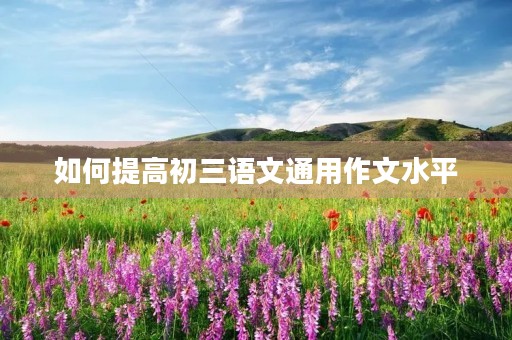 如何提高初三语文通用作文水平 如何提高初三语文通用作文水平