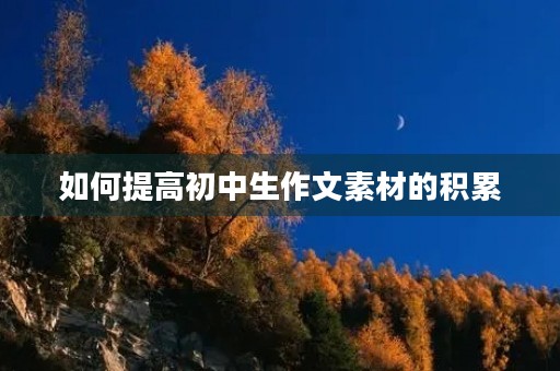 如何提高初中生作文素材的积累