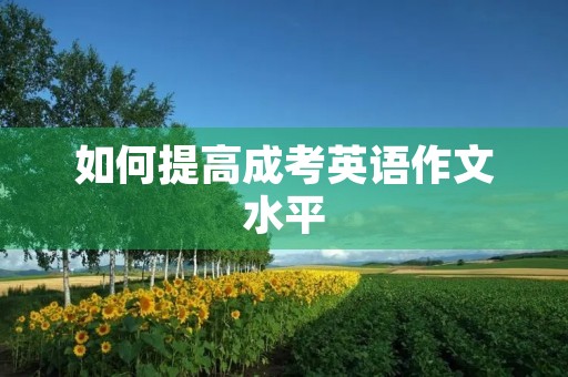 如何提高成考英语作文水平
