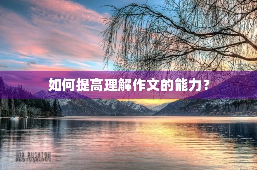 如何提高理解作文的能力? 如何提高理解作文的能力?