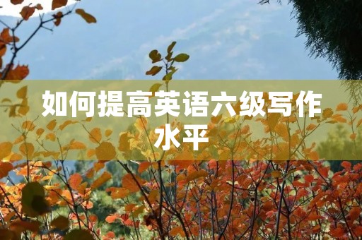 如何提高英语六级写作水平
