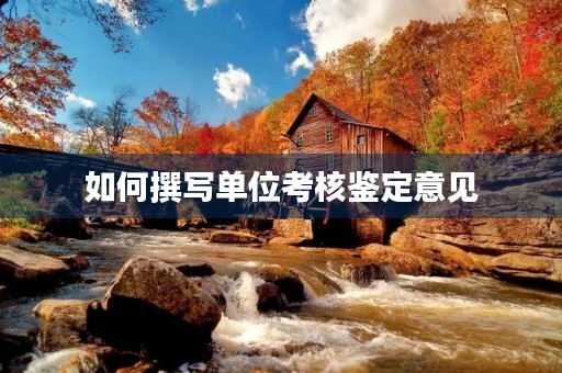 如何撰写单位考核鉴定意见