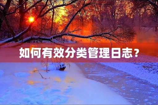 如何有效分类管理日志？