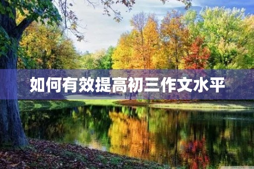 如何有效提高初三作文水平 如何有效提高初三作文水平