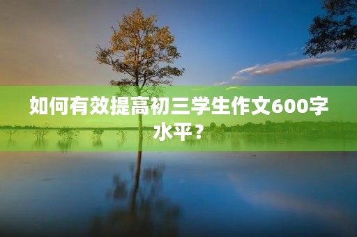 如何有效提高初三学生作文600字水平？