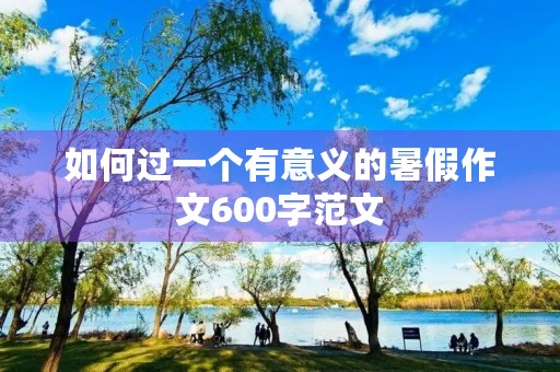 如何过一个有意义的暑假作文600字范文