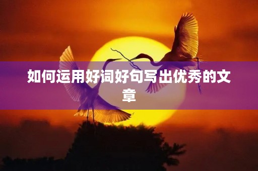 如何运用好词好句写出优秀的文章 如何运用好词好句写出优秀的文章