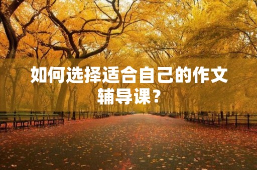 如何选择适合自己的作文辅导课？