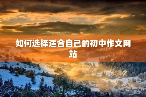 如何选择适合自己的初中作文网站