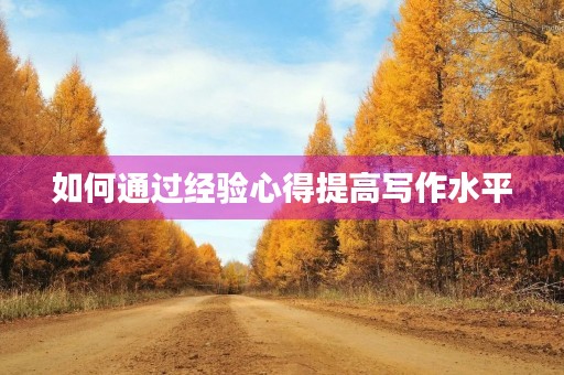 如何通过经验心得提高写作水平